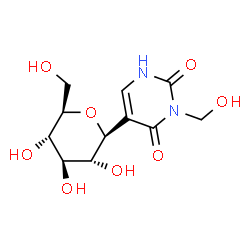 ChemSpider 2D Image | (1S)-1,5-Anhydro-1-[3-(hydroxymethyl)-2,4-dioxo-1,2,3,4-tetrahydro-5-pyrimidinyl]-D-glucitol | C11H16N2O8