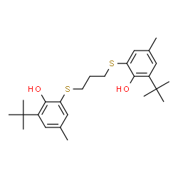ChemSpider 2D Image | 2,2'-(1,3-Propanediyldisulfanediyl)bis[4-methyl-6-(2-methyl-2-propanyl)phenol] | C25H36O2S2
