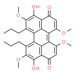 ChemSpider 2D Image | 4,9-Dihydroxy-1,5,8,12-tetramethoxy-6,7-dipropyl-3,10-perylenedione | C30H30O8