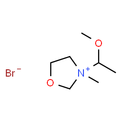 ChemSpider 2D Image | 3-(1-Methoxyethyl)-3-methyl-1,3-oxazolidin-3-ium bromide | C7H16BrNO2