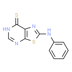 ChemSpider 2D Image | 2-Anilino[1,3]thiazolo[5,4-d]pyrimidine-7(6H)-thione | C11H8N4S2