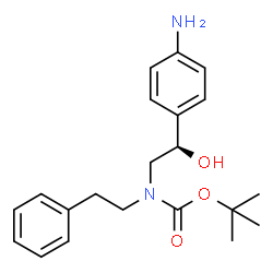 ChemSpider 2D Image | 2-Methyl-2-propanyl [(2R)-2-(4-aminophenyl)-2-hydroxyethyl](2-phenylethyl)carbamate | C21H28N2O3