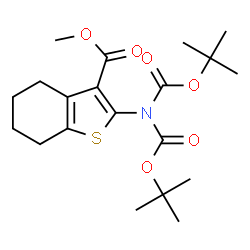 ChemSpider 2D Image | methyl 2-[bis(tert-butoxycarbonyl)amino]-4,5,6,7-tetrahydro-1-benzothiophene-3-carboxylate | C20H29NO6S