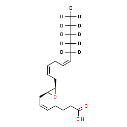 ChemSpider 2D Image | (5Z)-7-{(2S,3R)-3-[(2Z,5Z)-(7,7,8,8,9,9,10,10,11,11,11-~2~H_11_)-2,5-Undecadien-1-yl]-2-oxiranyl}-5-heptenoic acid | C20H21D11O3