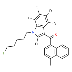 ChemSpider 2D Image | [1-(5-Fluoropentyl)(~2~H_5_)-1H-indol-3-yl](4-methyl-1-naphthyl)methanone | C25H19D5FNO