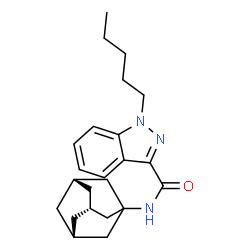 ChemSpider 2D Image | N-[(3s,5s,7s)-Adamantan-1-yl]-1-pentyl-1H-indazole-3-carboxamide | C23H31N3O