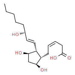 ChemSpider 2D Image | (3Z)-5-{(1S,2R,3R,5S)-3,5-Dihydroxy-2-[(1E,3R)-3-hydroxy-1-octen-1-yl]cyclopentyl}-3-pentenoic acid | C18H30O5