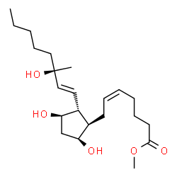 ChemSpider 2D Image | Methyl (5Z,9alpha,11alpha,13E,15R)-9,11,15-trihydroxy-15-methylprosta-5,13-dien-1-oate | C22H38O5