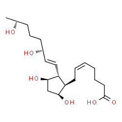 ChemSpider 2D Image | (5Z,9alpha,11alpha,13E,15R,19R)-9,11,15,19-Tetrahydroxyprosta-5,13-dien-1-oic acid | C20H34O6