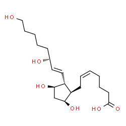 ChemSpider 2D Image | (5Z,9alpha,11alpha,13E,15R)-9,11,15,20-Tetrahydroxyprosta-5,13-dien-1-oic acid | C20H34O6