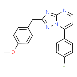 ChemSpider 2D Image | 7-(4-Fluorophenyl)-2-(4-methoxybenzyl)[1,2,4]triazolo[1,5-a]pyrimidine | C19H15FN4O