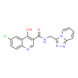 ChemSpider 2D Image | 6-Chloro-4-hydroxy-N-([1,2,4]triazolo[4,3-a]pyridin-3-ylmethyl)-3-quinolinecarboxamide | C17H12ClN5O2