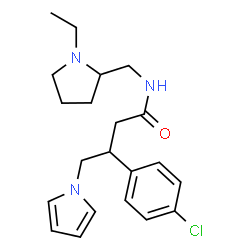 ChemSpider 2D Image | 3-(4-Chlorophenyl)-N-[(1-ethyl-2-pyrrolidinyl)methyl]-4-(1H-pyrrol-1-yl)butanamide | C21H28ClN3O