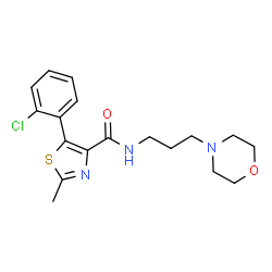 ChemSpider 2D Image | 5-(2-Chlorophenyl)-2-methyl-N-[3-(4-morpholinyl)propyl]-1,3-thiazole-4-carboxamide | C18H22ClN3O2S