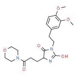 ChemSpider 2D Image | 3-[2-(3,4-Dimethoxyphenyl)ethyl]-5-[3-(4-morpholinyl)-3-oxopropyl]-2,4-imidazolidinedione | C20H27N3O6