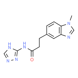 ChemSpider 2D Image | 3-(1-Methyl-1H-benzimidazol-5-yl)-N-(1H-1,2,4-triazol-3-yl)propanamide | C13H14N6O