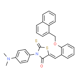 ChemSpider 2D Image | (5Z)-3-[4-(Dimethylamino)phenyl]-5-[2-(1-naphthylmethoxy)benzylidene]-2-thioxo-1,3-thiazolidin-4-one | C29H24N2O2S2