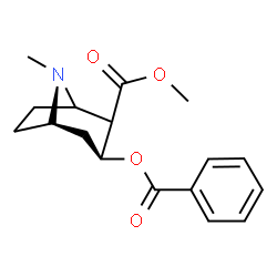 ChemSpider 2D Image | Methyl (3S,5S)-3-(benzoyloxy)-8-methyl-8-azabicyclo[3.2.1]octane-2-carboxylate | C17H21NO4