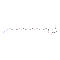 ChemSpider 2D Image | 1-[(1-Azido-18-oxo-3,6,9,12,15-pentaoxaoctadecan-18-yl)oxy]-2,5-pyrrolidinedione | C17H28N4O9
