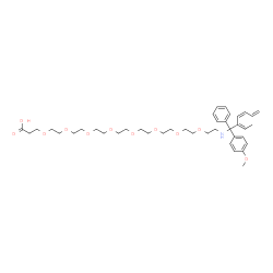 ChemSpider 2D Image | (30E,31Z)-30-Ethylidene-29-(4-methoxyphenyl)-29-phenyl-4,7,10,13,16,19,22,25-octaoxa-28-azatetratriaconta-31,33-dien-1-oic acid | C40H59NO11