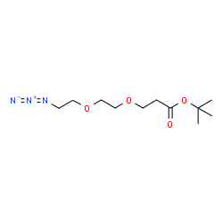 ChemSpider 2D Image | 2-Methyl-2-propanyl 3-[2-(2-azidoethoxy)ethoxy]propanoate | C11H21N3O4