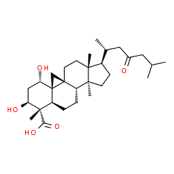 ChemSpider 2D Image | (1alpha,3beta,9beta)-1,3-Dihydroxy-23-oxo-9,19-cyclolanostan-28-oic acid | C30H48O5