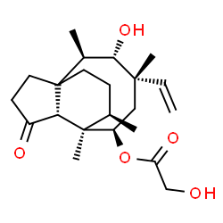 ChemSpider 2D Image | (2R,3S,4S,6R,7R,8R,14R)-3-Hydroxy-2,4,7,14-tetramethyl-9-oxo-4-vinyltricyclo[5.4.3.0~1,8~]tetradec-6-yl glycolate | C22H34O5