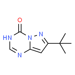 ChemSpider 2D Image | 7-(1,1-Dimethylethyl)pyrazolo[1,5-a]-1,3,5-triazin-4(3H)-one | C9H12N4O