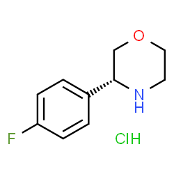 ChemSpider 2D Image | (R)-3-(4-Fluorophenyl)morpholine hydrochloride | C10H13ClFNO