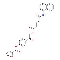 ChemSpider 2D Image | 4-({[5-(1-Naphthylamino)-5-oxopentanoyl]oxy}acetyl)phenyl 2-furoate | C28H23NO7