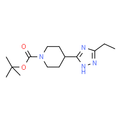 ChemSpider 2D Image | tert-Butyl 4-(3-ethyl-1H-1,2,4-triazol-5-yl)piperidine-1-carboxylate | C14H24N4O2