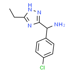 ChemSpider 2D Image | 1-(4-Chlorophenyl)-1-(3-ethyl-1H-1,2,4-triazol-5-yl)methanamine | C11H13ClN4