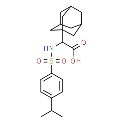 ChemSpider 2D Image | Adamantan-1-yl-(4-isopropyl-benzenesulfonylamino)-acetic acid | C21H29NO4S