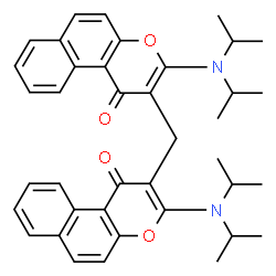 ChemSpider 2D Image | 2,2'-Methylenebis[3-(diisopropylamino)-1H-benzo[f]chromen-1-one] | C39H42N2O4