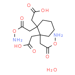 ChemSpider 2D Image | 2,2'-{1,2-Bis[2-(aminooxy)-2-oxoethyl]-1,2-cyclohexanediyl}diacetic acid hydrate (1:1) | C14H24N2O9