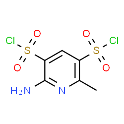 ChemSpider 2D Image | 2-Amino-6-methyl-3,5-pyridinedisulfonyl dichloride | C6H6Cl2N2O4S2