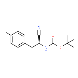 ChemSpider 2D Image | 2-Methyl-2-propanyl [(1S)-1-cyano-2-(4-iodophenyl)ethyl]carbamate | C14H17IN2O2