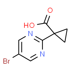 ChemSpider 2D Image | 1-(5-Bromo-2-pyrimidinyl)cyclopropanecarboxylic acid | C8H7BrN2O2