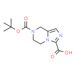 ChemSpider 2D Image | 7-(tert-butoxycarbonyl)-5,6,7,8-tetrahydroimidazo[1,5-a]pyrazine-3-carboxylic acid | C12H17N3O4