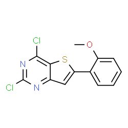 ChemSpider 2D Image | 2,4-Dichloro-6-(2-methoxyphenyl)thieno[3,2-d]pyrimidine | C13H8Cl2N2OS