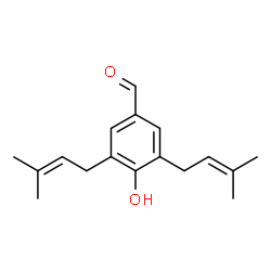 ChemSpider 2D Image | 3,5-Diprenyl-4-hydroxybenzaldehyde | C17H22O2