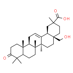 ChemSpider 2D Image | (5xi,18alpha)-28-Hydroxy-3-oxoolean-12-en-29-oic acid | C30H46O4