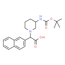 ChemSpider 2D Image | 2-(3-((tert-Butoxycarbonyl)amino)piperidin-1-yl)-2-(naphthalen-2-yl)acetic acid | C22H28N2O4