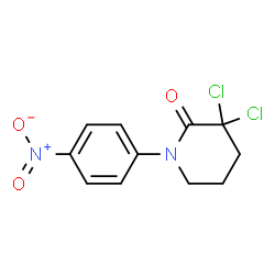 ChemSpider 2D Image | 3,3-Dichloro-1-(4-nitrophenyl)-2-piperidinone | C11H10Cl2N2O3