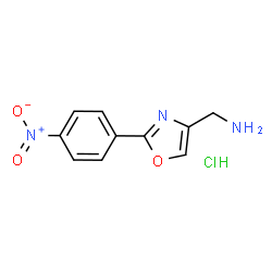 ChemSpider 2D Image | 2-(4-nitrophenyl)-4-Oxazolemethanamine hydrochloride | C10H10ClN3O3