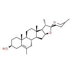 ChemSpider 2D Image | (3beta)-6-Methylspirost-5-en-3-ol | C28H44O3