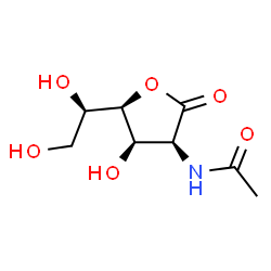 ChemSpider 2D Image | N-{(3S,4R,5S)-5-[(1R)-1,2-Dihydroxyethyl]-4-hydroxy-2-oxotetrahydro-3-furanyl}acetamide | C8H13NO6