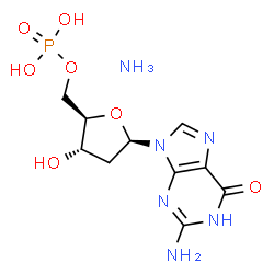 ChemSpider 2D Image | 2'-Deoxy-5'-guanylic acid ammoniate (1:1) | C10H17N6O7P