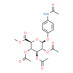 ChemSpider 2D Image | 4-Acetamidophenyl methyl 2,3,4-tri-O-acetyl-beta-D-glucopyranosiduronate | C21H25NO11