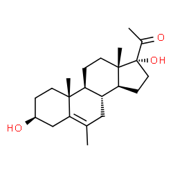 ChemSpider 2D Image | (3beta)-3,17-Dihydroxy-6-methylpregn-5-en-20-one | C22H34O3